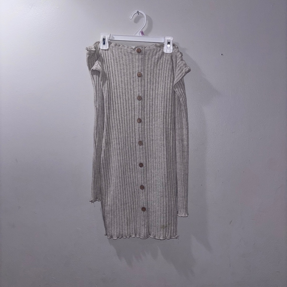 Fashion Nova Ribbed Button-up Dress